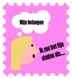 Een poppetje die leert haar eigen belangen te uiten tijdens een groepsopdracht